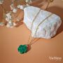 Myanmar Jade Flower Pendant Necklace, thumbnail 3 of 5
