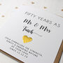 Personalised 50th Wedding Anniversary Card With Gold Heart, thumbnail 2 of 3