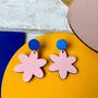 Statement Wooden Flower Stud Earrings, thumbnail 6 of 9