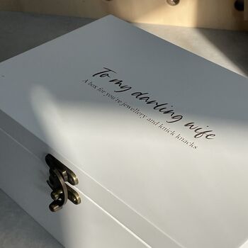 Personalised White Wooden Jewellery Box, 2 of 6