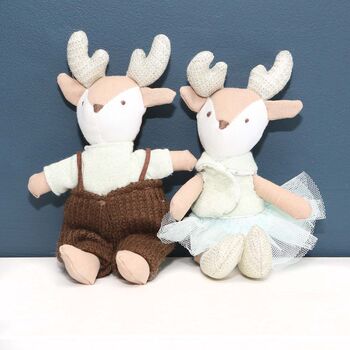 Mini Boy Reindeer Soft Toy With Personalised Case, 5 of 5