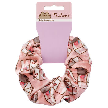 Pusheen The Cat Pink Strawberry Milk Carton Hair Scrunchie, 6 of 6