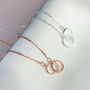 Sterling Silver Interlocking Rings Pendant Necklace, thumbnail 5 of 7