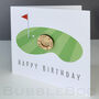 Personalised Golf Ball Marker Keepsake Birthday Card, thumbnail 2 of 6