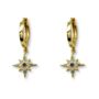Garner Cubic Zirconia Sterling Silver/Gold Plated Hoops, thumbnail 4 of 6
