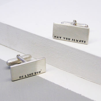 Silver Personalised Mens Cuff Links, 5 of 7