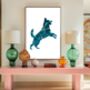 Custom Dog Silhouette Pet Portrait Gift Wall Art Print, thumbnail 1 of 7