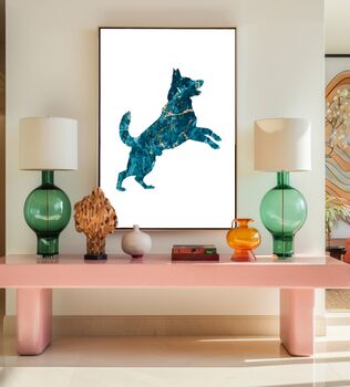 Custom Dog Silhouette Pet Portrait Gift Wall Art Print, 3 of 7