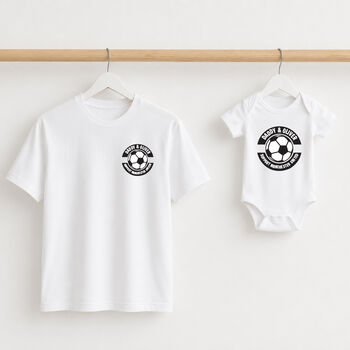 Personalised First Father's Day Daddy And Me Matching Set Football, 3 of 3