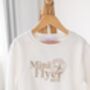 'Mini Flyer/ First Time Flyer' Personalised Name Passport Stamp Embroidered Holiday Sweatshirt, thumbnail 3 of 7