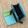 Turquoise Multi Colour Leather Purse Wallet Rfid, thumbnail 10 of 11