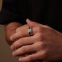 Personalised Band Ring, Two Tone Silver And Black Engraved Ring, thumbnail 6 of 11