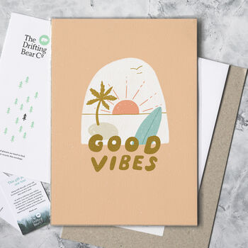 'Good Vibes' Graphic Beach Print, 2 of 6