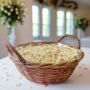 Round Natural Woven Confetti Basket Three Sizes, thumbnail 1 of 2