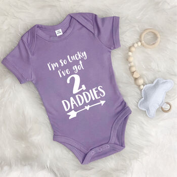 I'm So Lucky, I Have Two Daddies Babygrow, 4 of 8