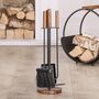 Contemporary Wood And Iron Fireplace Companion Set, thumbnail 1 of 5