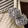 Christmas Sparkle Chunky Knit Stocking With Pom Poms, thumbnail 4 of 9