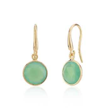 Antibes Chrysoprase And Gold Plated Earrings, 3 of 4