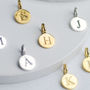 Sterling Silver Initial Letter Disc Charms, thumbnail 1 of 3