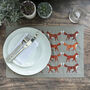 Red Foxes Large Fabric Placemat, thumbnail 5 of 11