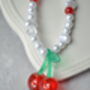 Chunky Cherry Pearl Phone Strap, thumbnail 3 of 6