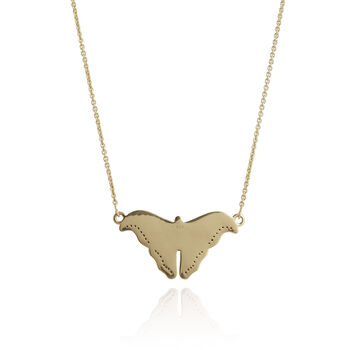 Moth Necklace Gold Plated Sterling Silver, 3 of 6