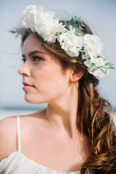 Ivory Flower Crown Halo With Berries 'Rosenwyn', 3 of 8