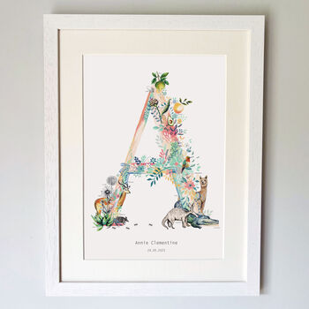Personalised A To I Pastel Wildlife Letter Print, 8 of 12