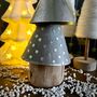 Metal Silver Cone Tree On Log Decoration, thumbnail 3 of 3