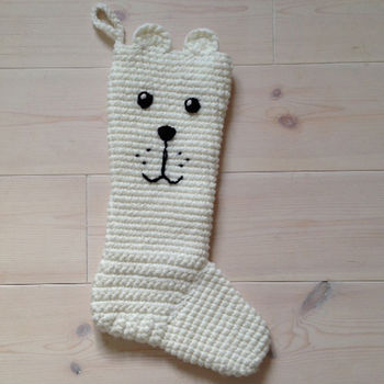 Handmade Polar Bear Christmas Stocking, 3 of 3