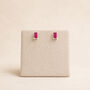 Sterling Silver Faceted Ruby Baguette Stud Earrings, thumbnail 4 of 4