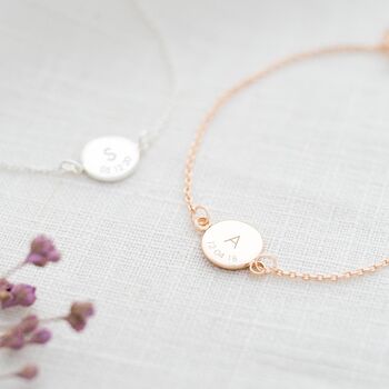 Initial And Date Personalised Bracelet Wedding Gift Set, 3 of 12