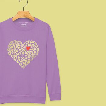 'Leopard Heart Of Hearts' Kids Sweatshirt, 5 of 7