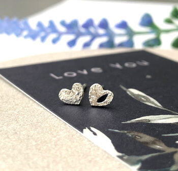 Sterling Silver Tiny Mismatched Heart Christmas Earrings, 2 of 12