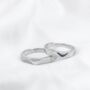 925 Silver Couple Angle Cut Plain Promise Ring Set, thumbnail 1 of 3