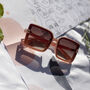 Front Lens Rectangle Thick Frame Sunglasses In Pink, thumbnail 3 of 3