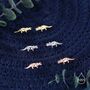 Triceratops Dinosaur Fossil Stud Earrings In Sterling Silver, thumbnail 4 of 11
