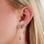 Double Post Drop Earrings With White Topaz, thumbnail 2 of 2