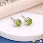 Sterling Silver Peridot Stud Earrings – 5mm, thumbnail 1 of 9