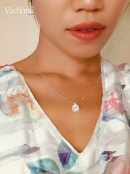 Vachana Shell Lily Sterling Silver Necklace, 6 of 10