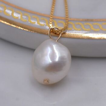 Random Shape Genuine Baroque Pearl Pendant Necklace, 2 of 12