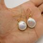 Gold Plated Sterling Silver Pearl Earrings, thumbnail 4 of 8