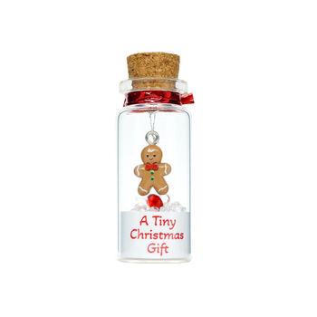 Personalised Christmas Gingerbread Man Tiny Keepsake Bottle Gift, 4 of 6