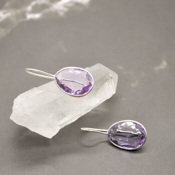 Amethyst Silver Earrings, 4 of 12