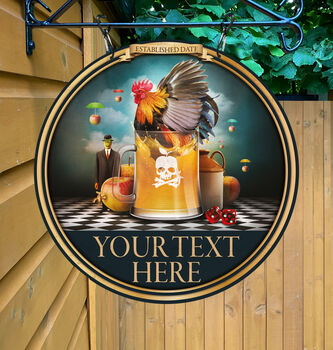 Cock In Cider Personalised Home Pub Sign Man Cave Sign, 2 of 8