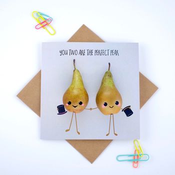 Perfect Pear Wedding Card Males, 2 of 2