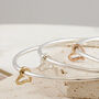 Open Heart Solid Silver And Gold Bangle, thumbnail 3 of 12