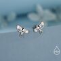 Enamel Magpie Bird Stud Earrings In Sterling Silver, thumbnail 2 of 12