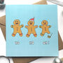 Funny Christmas Card With Gingerbread People, thumbnail 1 of 4