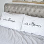 Wedding Mr And Mrs Personalised Pillow Case Set, thumbnail 3 of 10